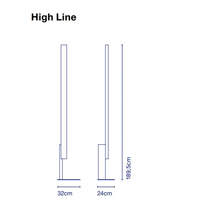 Floor lamp HIGH LINE Wenge-Blue