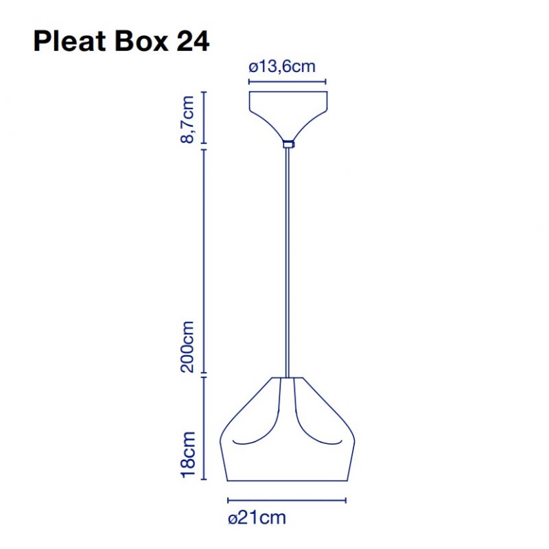 Pendant lamp Pleat Box 24 Terracotta - White