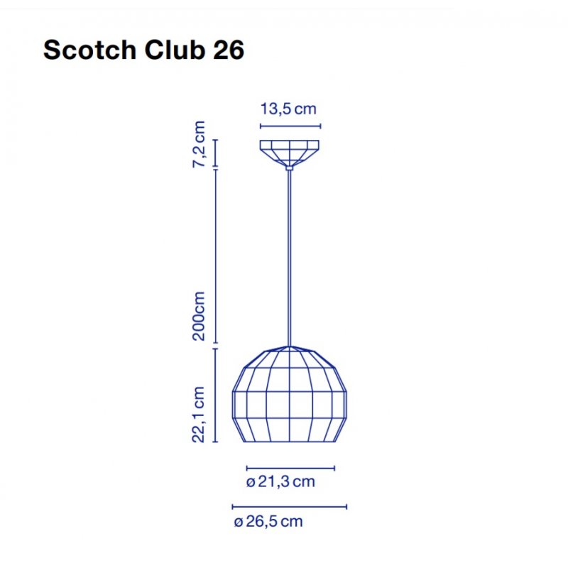 Pendant lamp Scotch Club 26 Blue - White