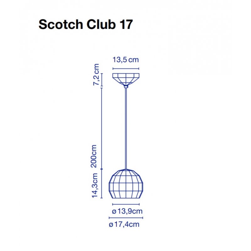 Pendant lamp Scotch Club 17 cm Black - White