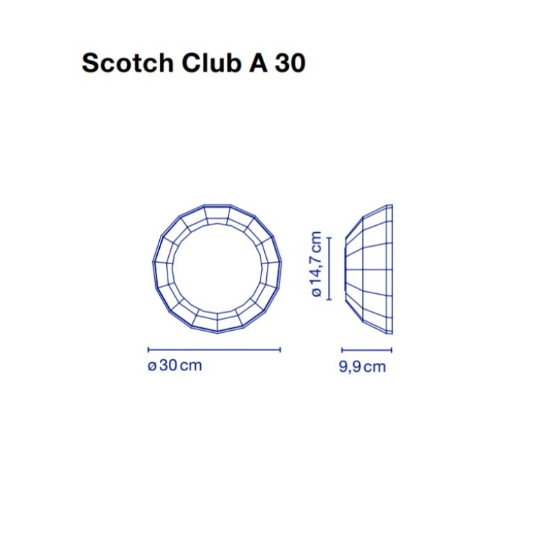Wall lamp Scotch Club A 30 Blue - Gold