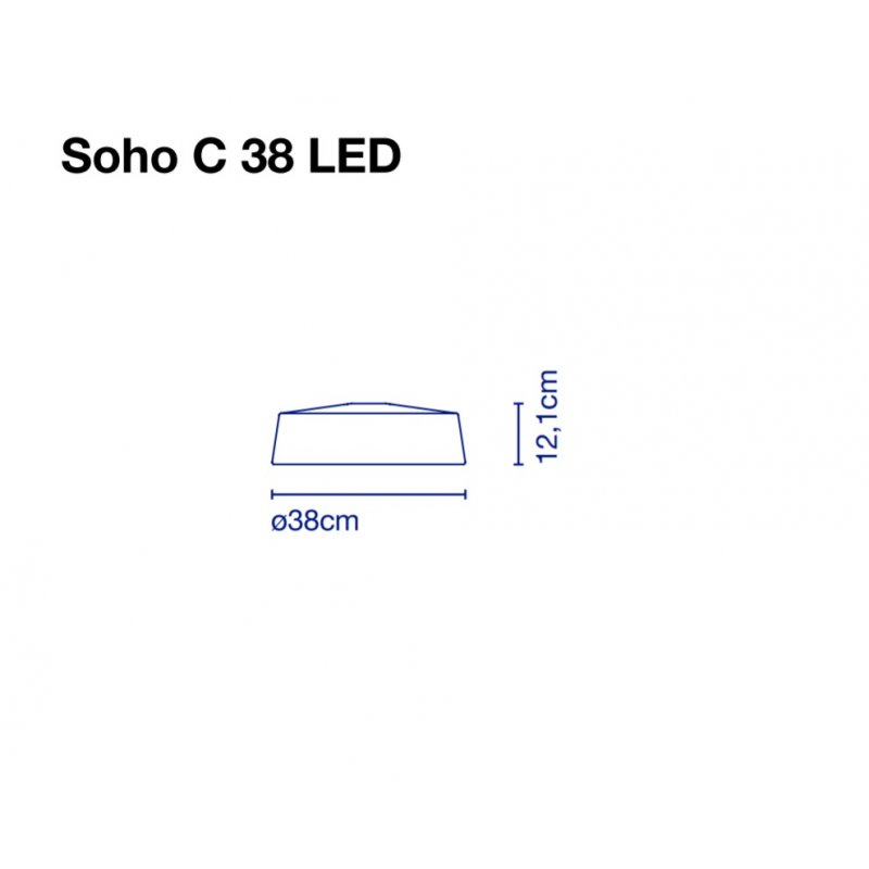 Ceiling lamp Soho C 38 LED Blue
