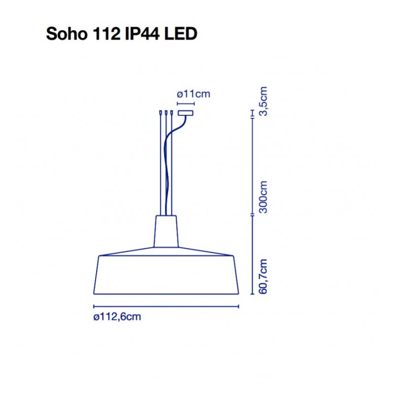 Pendant lamp Soho 112 IP44 LED Grey