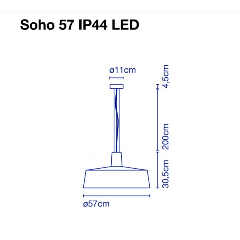Pendant lamp Soho 57 IP44 LED Black