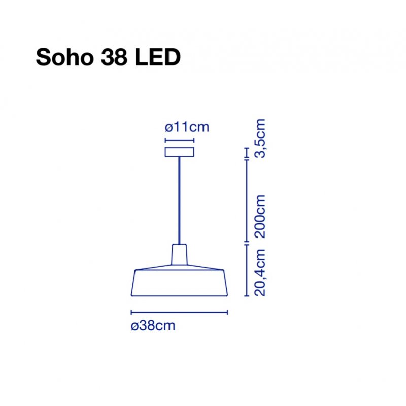 Pendant lamp Soho 38 LED White