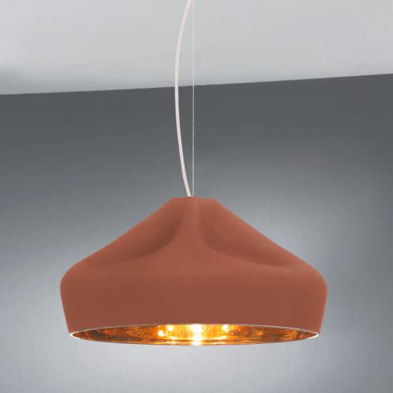 Pendant lamp Pleat Box 47 LED Terracotta - Gold