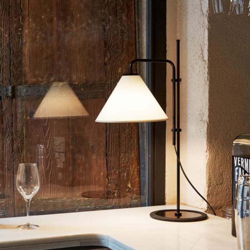 Table lamp FUNICULI S FABRIC Black / White