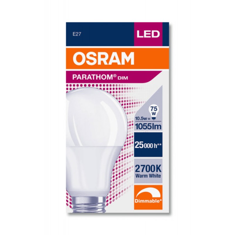 Bulb E27 10.5W 2700K OSRAM LEDVANCE LED PARATHOM C...