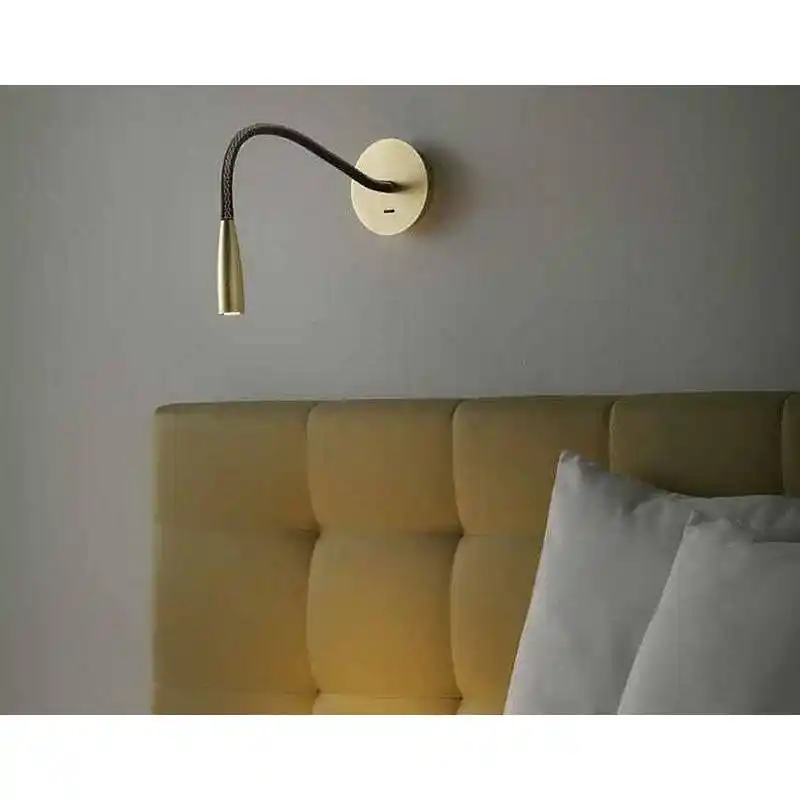 Wall lamp Flexi Leather Brass
