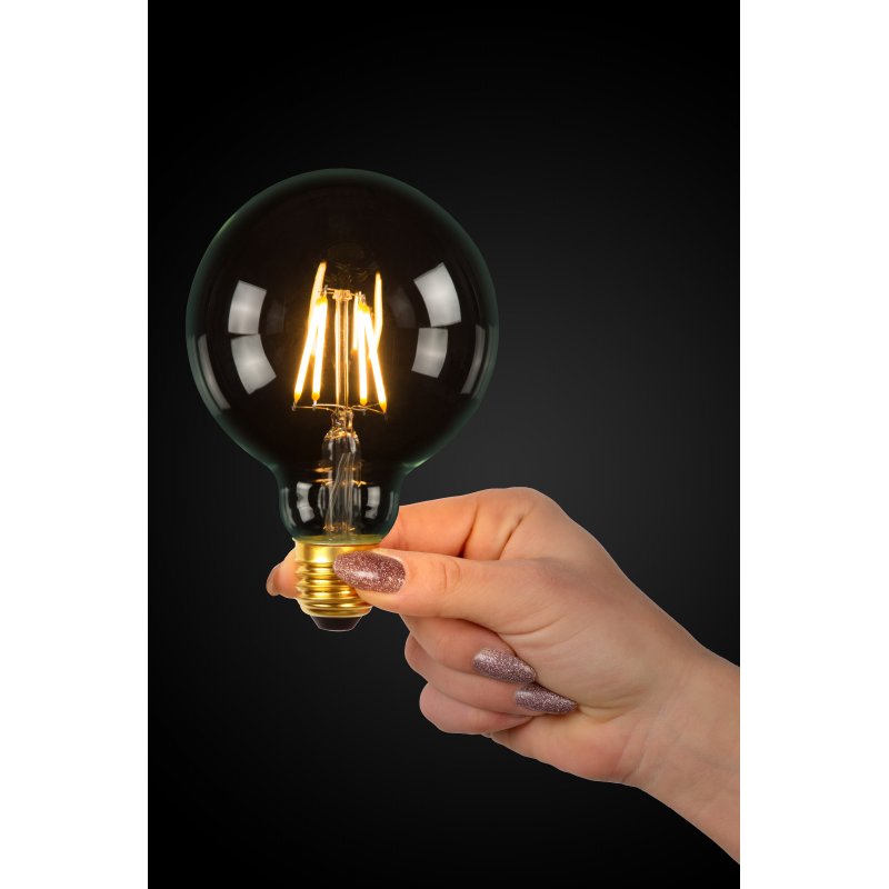 LED Bulb E27, Ø 9,5 cm - Transparant