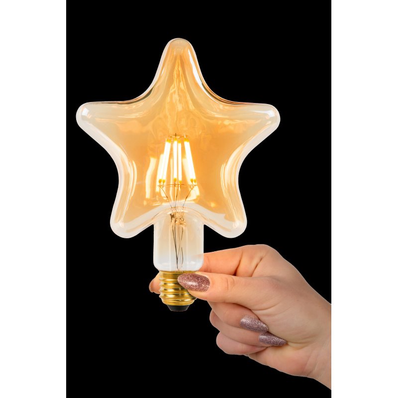 LED Bulb E27, Ø 6,4 cm, Filament bulb - Amber