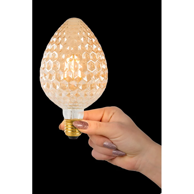 LED Bulb E27, Ø 9,5 cm - Amber - Amber